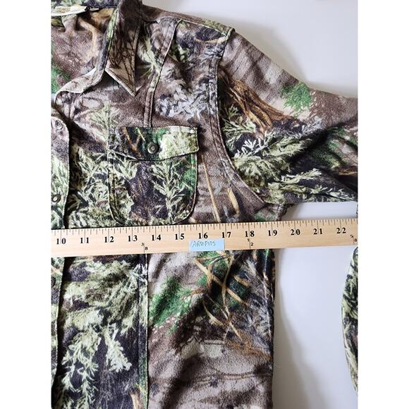 SHE SAFARI Brown Woodland Camo Hunting Casual Outdoor Expedition Top SZ XL - Picture 7 of 11